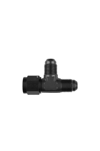 Grand Prix Racewear GOODRIDGE 826 Adaptor Tee for racing fuel systems, durable black plastic construction, compact design for easy installation.