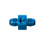 Blue Grand Prix Racewear fitting with 9/16 JIC in hex for hydraulic or fuel systems.