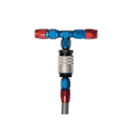 Grand Prix Racewear fuel sampling kit with blue and red fittings for motorsport fuel analysis.