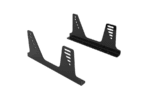 Pair of black adjustable racing seat brackets for Grand Prix Racewear, designed for secure fitment and durability in motorsport applications.