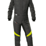 OMP First Evo Race Suit - Anthracite / Fluro Yellow