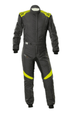 OMP First Evo Race Suit - Anthracite / Fluro Yellow