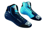 High-performance racing shoes from Grand Prix Racewear, featuring blue and black design with advanced grip and support for motorsport drivers.
