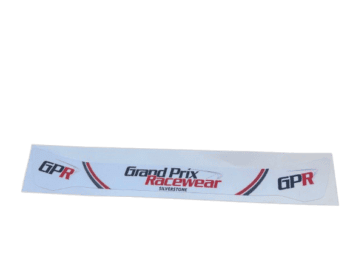Grand Prix Racewear banner featuring GPR logo and branding for Silverstone racing event.