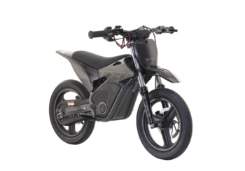 RFN Warrior SX-E700 R Super Moto Edition Kids Electric Bike with sleek black design and modern features.