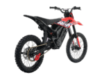 Red and black off-road motorcycle with racing graphics, suitable for motocross and dirt biking enthusiasts.