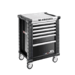 Facom Jetm3 5-drawer black rollcab with sturdy construction and smooth-rolling casters for automotive tool storage.