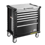 Facom Jet roll cab with safety lock, featuring multiple drawers and sturdy wheels for professional tool storage.
