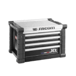 Facom Jetm3 4-drawer tool chest with sturdy black and silver design, ideal for professional workshop storage solutions.