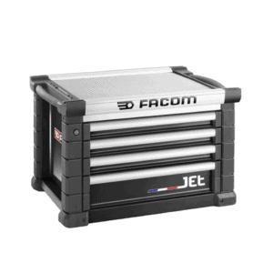 Facom Jetm3 4-drawer tool chest with sturdy black and silver design, ideal for professional workshop storage solutions.