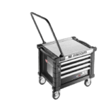 Facom mobile tool chest with four drawers and a handle, designed for workshop use.