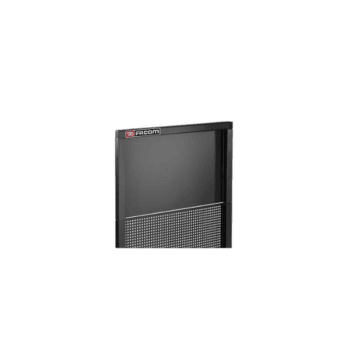 Facom worktop notice board Jet.Wa22-2b with black frame and perforated lower section for notices.