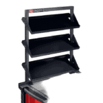 Facom Worktop Multifunction Kit Jet.Wa22kit2 with three black shelves and a sturdy frame for workshop organisation.