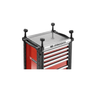 Facom worktop windscreen support jet with four adjustable legs and a sturdy metal surface for workshop use.
