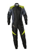 Black/Fluro Yellow - OMP KS-2X Art Kart Suit - Junior