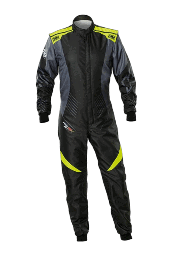 Black/Fluro Yellow - OMP KS-2X Art Kart Suit - Junior