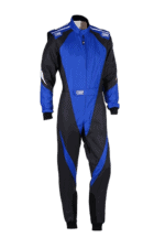 Grand Prix Racewear racing suit in blue and black, designed for motorsport safety and performance.