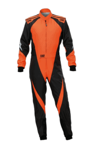 OMP KS-3X Kart Suit - Junior - Black / Fluro Orange