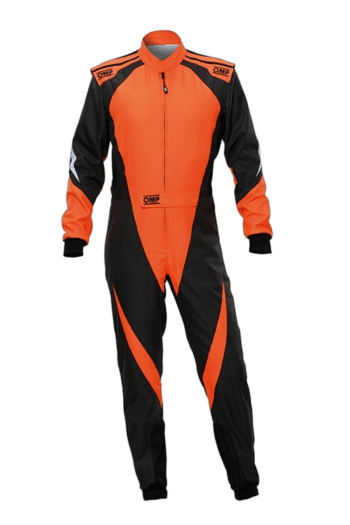 OMP KS-3X Kart Suit - Junior - Black / Fluro Orange