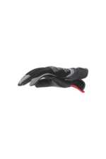 Black and grey Grand Prix Racewear racing glove with red accents, designed for motorsport safety and performance.