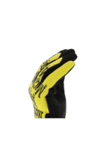 Close-up of a yellow and black racing glove from Grand Prix Racewear, designed for motorsport safety and performance.