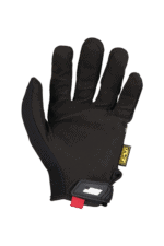 Black racing glove designed for motorsport safety and performance, featuring reinforced palm and adjustable wrist strap.