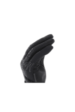 Close-up of a black racing glove with protective padding, designed for motorsport safety and performance.