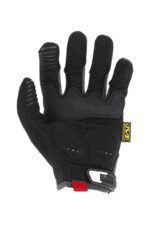 Black racing glove with protective padding and grip details, designed for motorsport safety and performance.