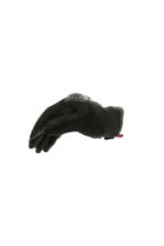 Close-up of a black racing glove designed for motorsport, featuring reinforced padding and grip for safety and performance.