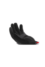 Close-up of a black racing glove with protective padding, designed for motorsport safety and performance.