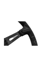 Black Grand Prix Racewear neck protector with ergonomic design and branding for motorsport safety.
