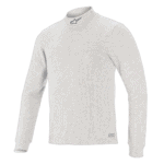 Light grey racing jacket from Grand Prix Racewear with high collar and Alpinestars logo, designed for motorsport enthusiasts.