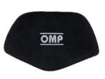 Black OMP racing helmet padding with white logo for Grand Prix Racewear.