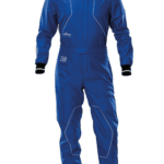 Grand Prix Racewear OMP KS-4 Kart Suit in vibrant blue with black accents, designed for kart racing safety and performance.