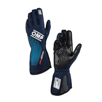 OMP One Evo FX Race Gloves IB0 0773 C01 244 Navy Blue Cyan