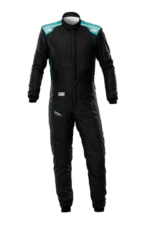 OMP One-S Air Race Suit Black Teal IA0-1876-A01-379 - Front