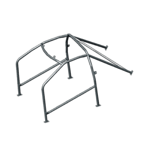 VW rear roll cage for race cars, made of durable steel tubing, designed for safety and performance in motorsport events.