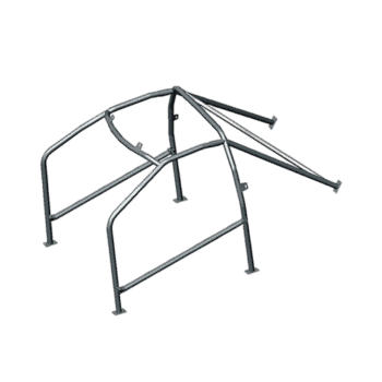 VW rear roll cage for race cars, made of durable steel tubing, designed for safety and performance in motorsport events.