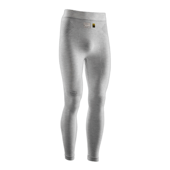 White OMP Tecnica Evo Race Bottoms designed for motorsport racing, featuring a snug fit and breathable fabric for optimal performance.