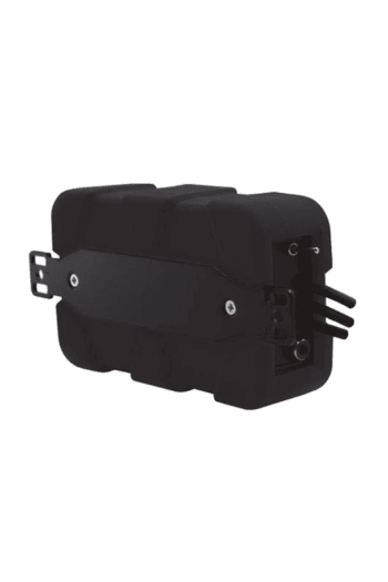 Grand Prix Racewear Bluetooth amplifier for racing helmets, compact and black with connection ports.