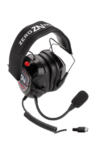 ZeroNoise Pit-Link headset for pit crew with microphone and adjustable headband, compatible with Pit Link Amp for race team communication.