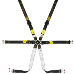 GPR Direct Grand Prix Racewear safety harness with black and yellow straps for motorsport safety.