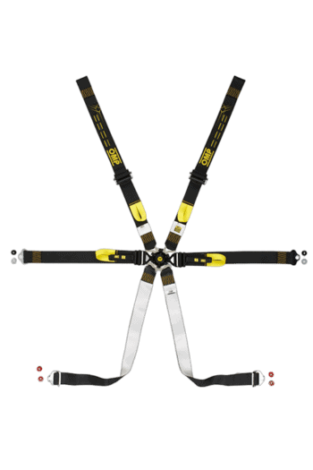 GPR Direct Grand Prix Racewear safety harness with black and yellow straps for motorsport safety.