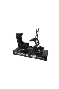 OMP E-Racing driving simulator with Playseat and GTR seat for immersive racing experience.