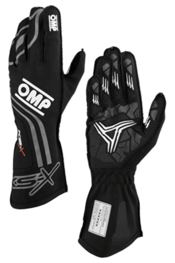 OMPKB0-2751-A01 - Black OMP KS-X Kart Gloves FIA 8877-2022 – Junior