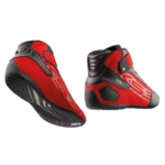 Red and black Grand Prix Racewear racing shoes designed for motorsport enthusiasts and professional drivers.