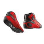 Red and black Grand Prix Racewear racing shoes designed for motorsport enthusiasts and professional drivers.