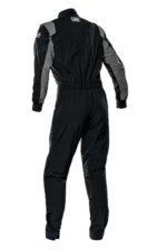 Grand Prix Racewear racing suit in black and grey, designed for motorsport safety and performance.