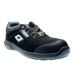 Black safety shoe from Grand Prix Racewear with durable design and protective features for motorsport professionals.