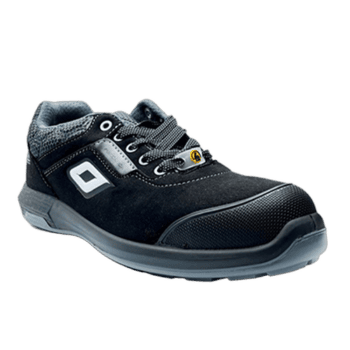 Black safety shoe from Grand Prix Racewear with durable design and protective features for motorsport professionals.